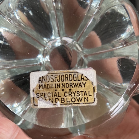 A pair of mid century Handblown crystal candle holders - Picture 7 of 7